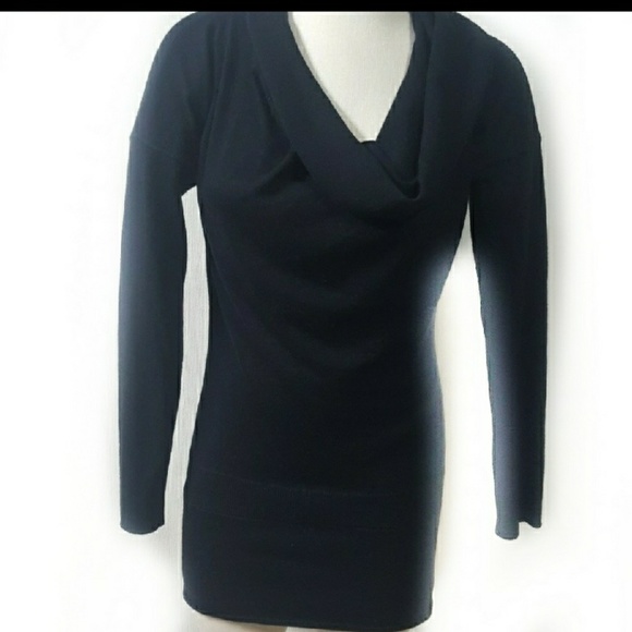 Marciano Sweaters - Marciano Black Tunic Sweater Draped Collar Medium